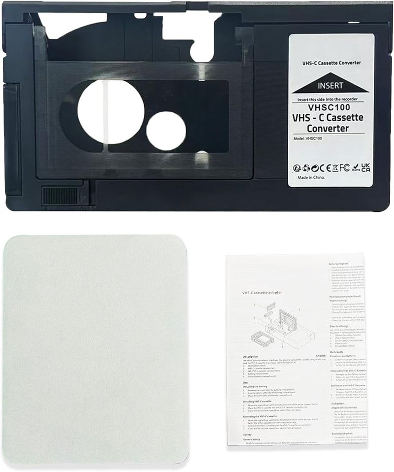 BECBOLDF محول شريط كاسيت VHS-C لكاميرات الفيديو المثبتة مثالي لجهاز VCR، مشغل شريط الفيديو وتحويل VHS إلى رقمي - Image 1
